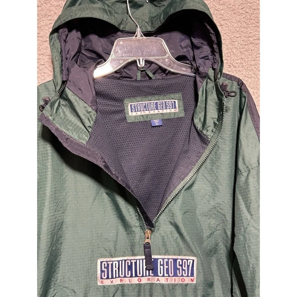 Vintage Structure Geo S97 Exploration 1/4 Zip Pullover Rip Stop Gorpcore‎ Sz XL